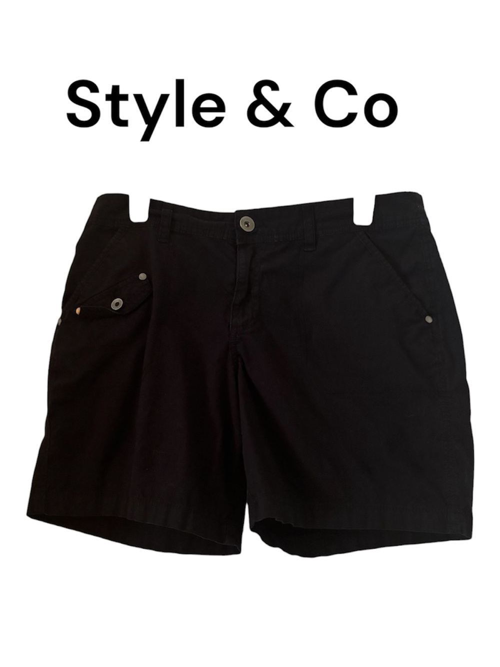 Style & Co. Black Women's Bermuda Shorts with Front Pockets sz 8